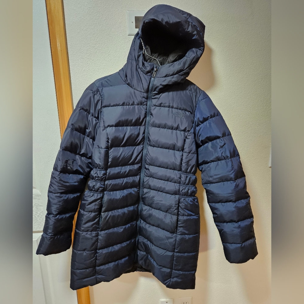 Navy Blue North Face Puff Jacket